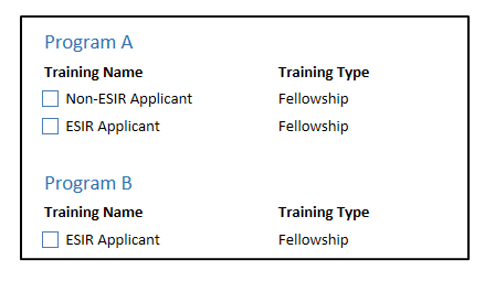 ERAS program training tracks